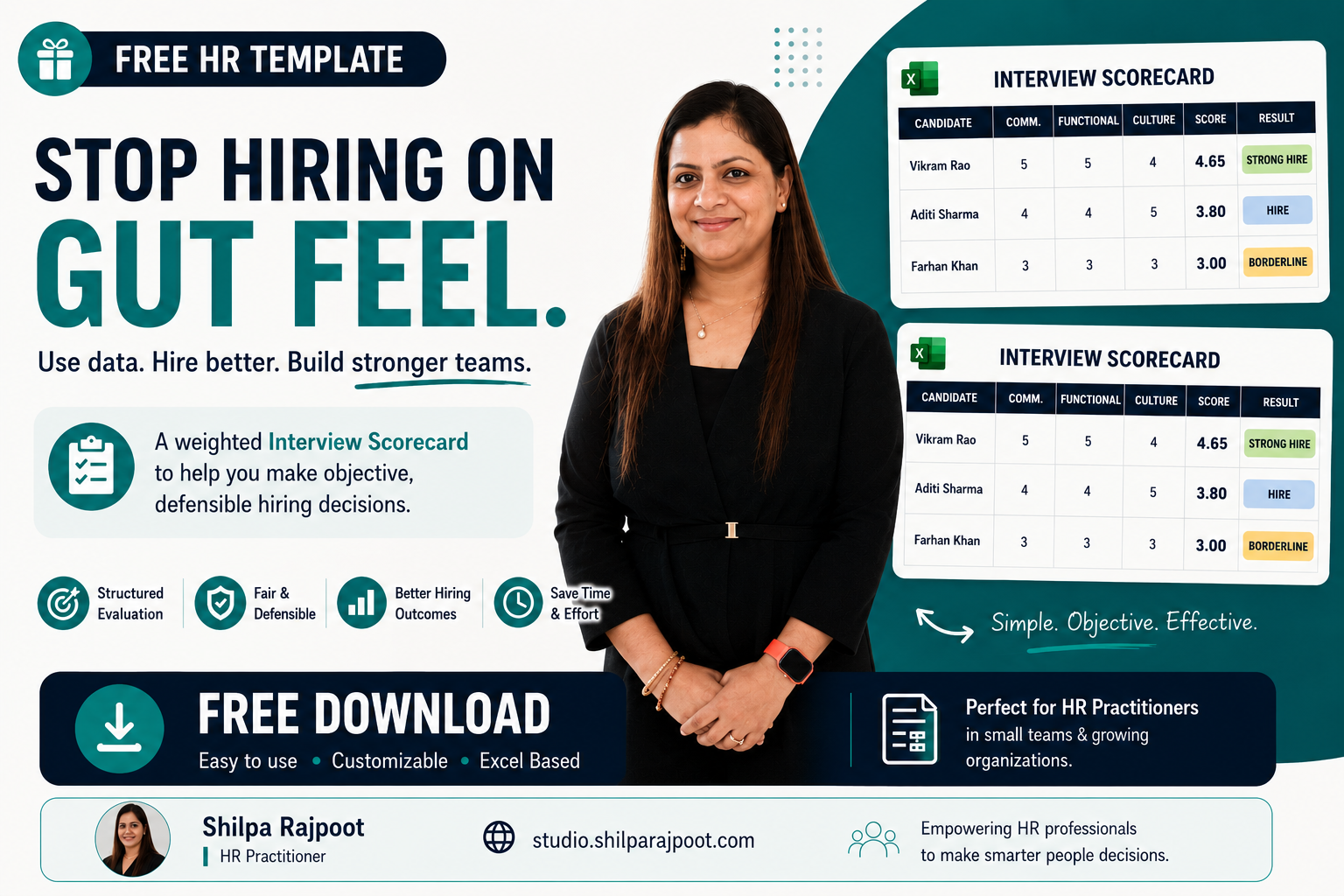 "Stop Hiring on Gut Feel" - Free Weighted Interview Scorecard